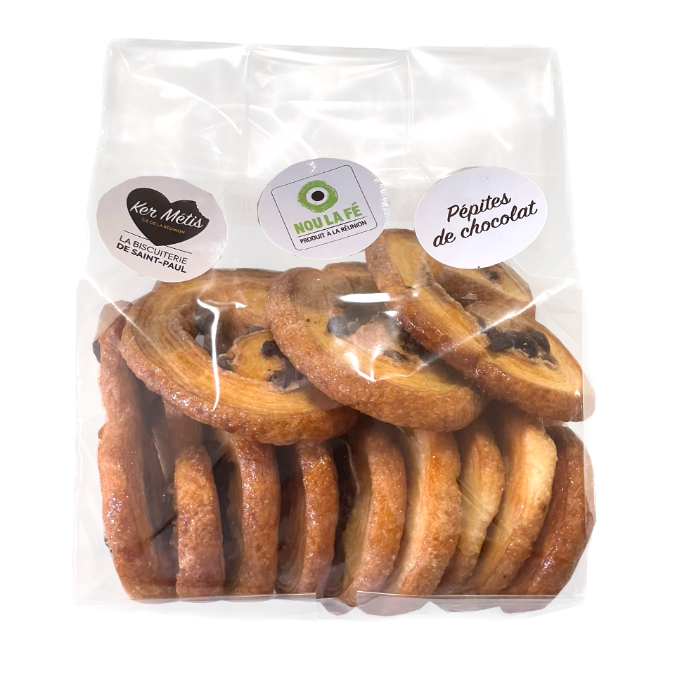 Biscuits "Coeurs de palmier" aux pépites de chocolat - 300 g