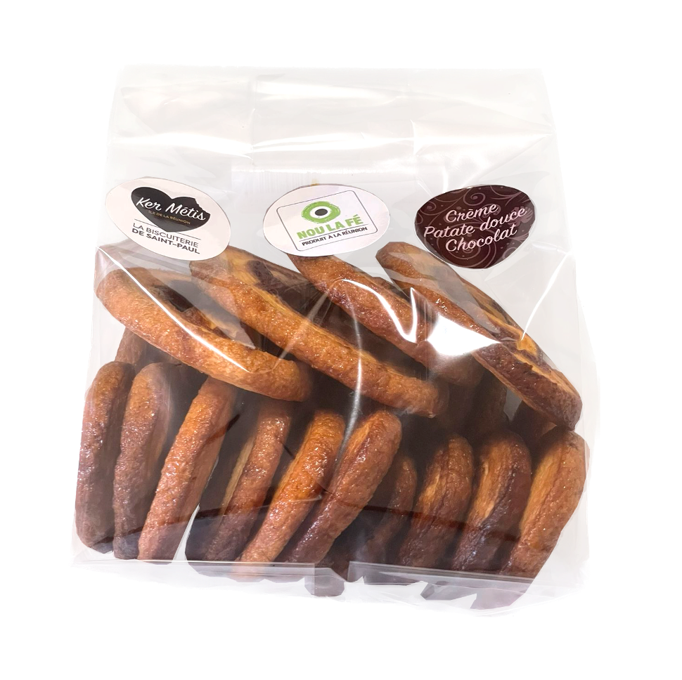 Biscuits "Coeurs de palmier" crème patate douce/chocolat - 300 g