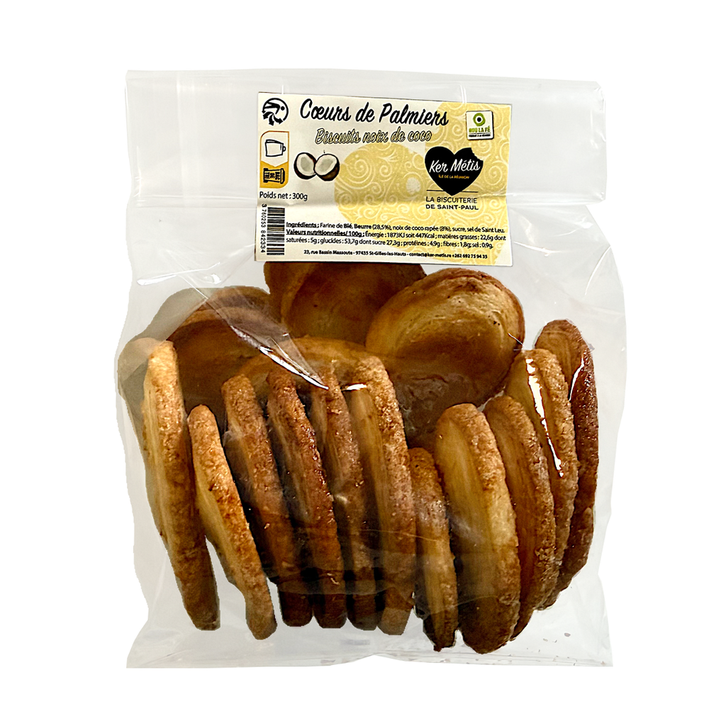 Biscuits "Coeurs de palmier" à la noix de coco - 300 g