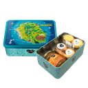 Boîte à sucre ” Île de la Réunion “, assortiment 2 biscuits et caramel au beurre salé - 440g