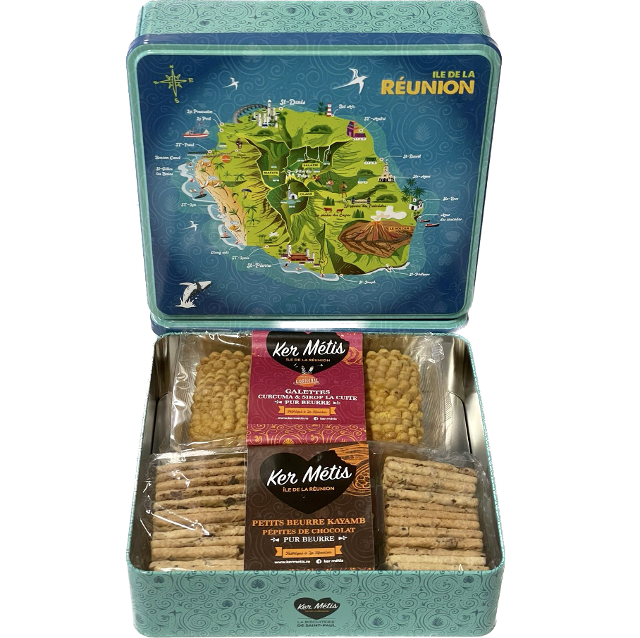 Boîte Gran-Mèr, "Île de la Réunion", assortiment  2 biscuits - 650 g