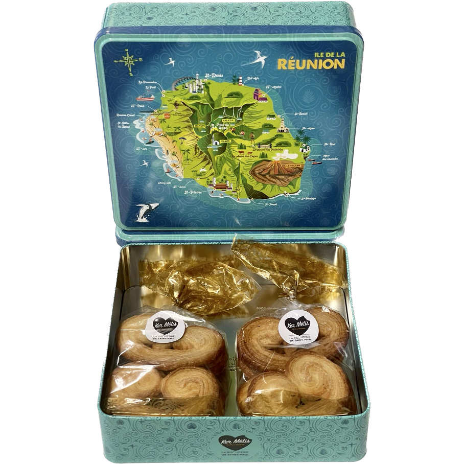 Boîte Gran-Mèr, "Ile de le Réunion", biscuits "Coeur de palmier" - 350 g