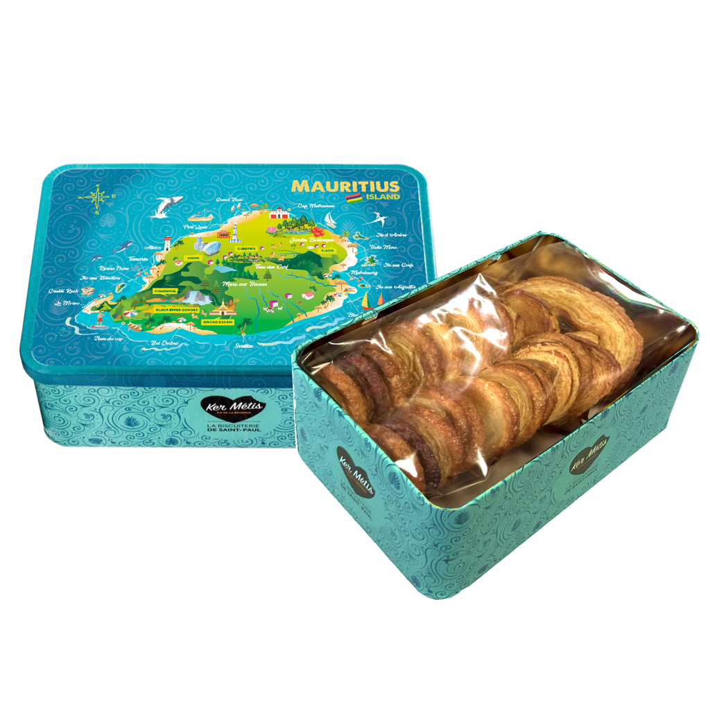 Boîte à sucre "Île Maurice",  palmiers extra pur beurre - 280 g