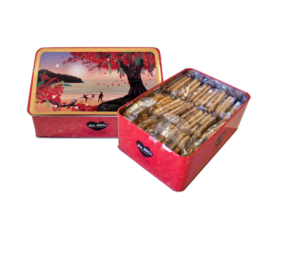 Boîte à sucre "Flamboyant", 3 biscuits - 400g