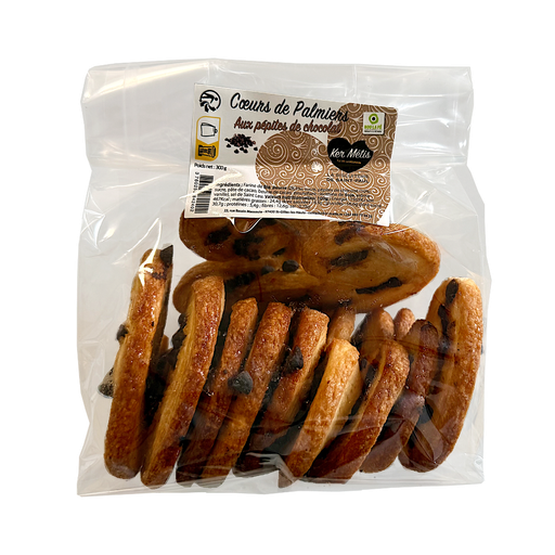 [2402] Biscuits "Coeurs de palmier" aux pépites de chocolat - 300 g