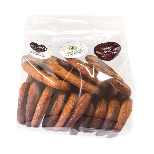 [2266] Biscuits "Coeurs de palmier" crème patate douce/chocolat - 300 g