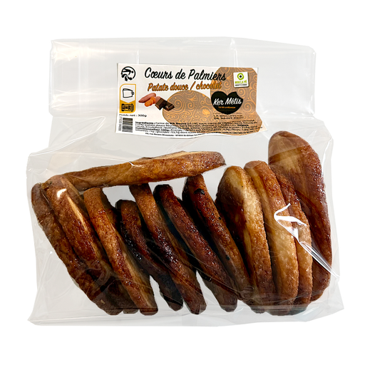 [2266] Biscuits "Coeurs de palmier" crème patate douce/chocolat - 300 g