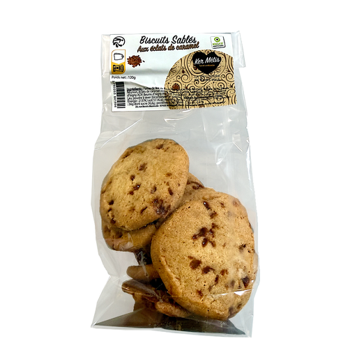 [1696] Biscuits "Sablés" aux éclats de caramel - 120g
