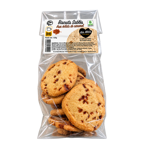 [1696] Biscuits "Sablés" aux éclats de caramel - 120g