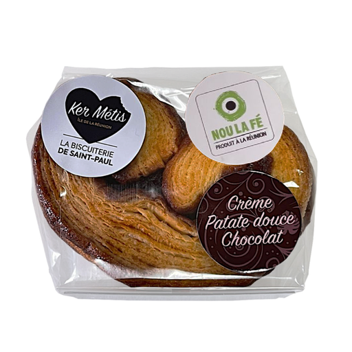 [2853] Biscuits "Coeurs de palmier" à la crème patate douce/chocolat - 90 g