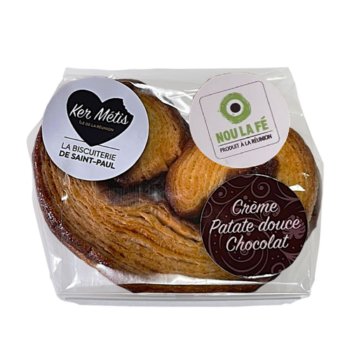 [2853] Biscuits "Coeurs de palmier" à la crème patate douce/chocolat - 90g