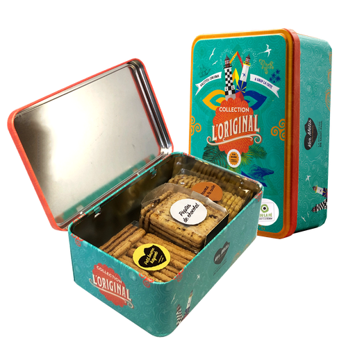 [2679] Boîte à sucre décor "L'original", assortiment 3 biscuits - 400 g