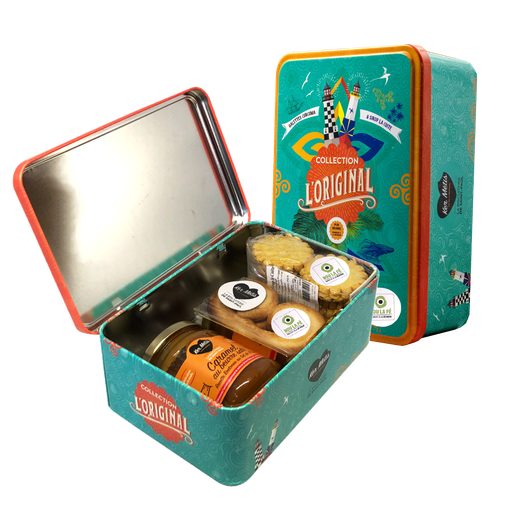 [0873] Boîte à sucre décor ”L'original “, assortiment 2 biscuits et caramel au beurre salé - 440 g