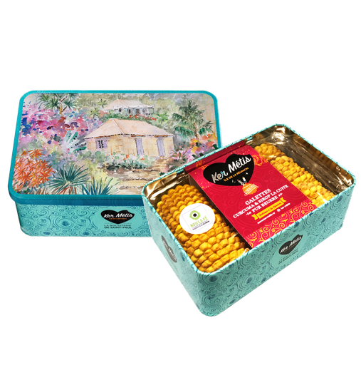 [3119] Boîte à sucre "Jardin Kréol", galettes curcuma et sirop la cuite - 300g