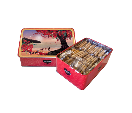 [3539] Boîte à sucre "Flamboyant", 3 biscuits - 400 g