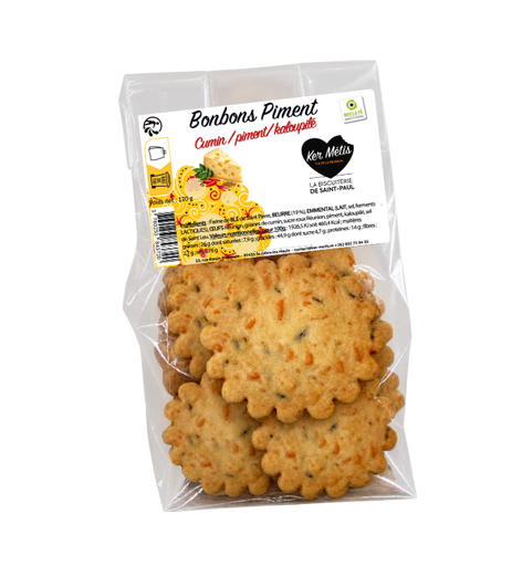 [3720] ** NOUVEAUTÉ ** Galettes "bonbons piment" cumin, piment, Kaloupilé - 120g